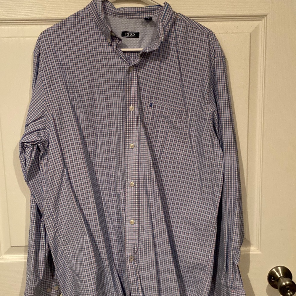 Izod button-down long sleeve casual shirt size medium